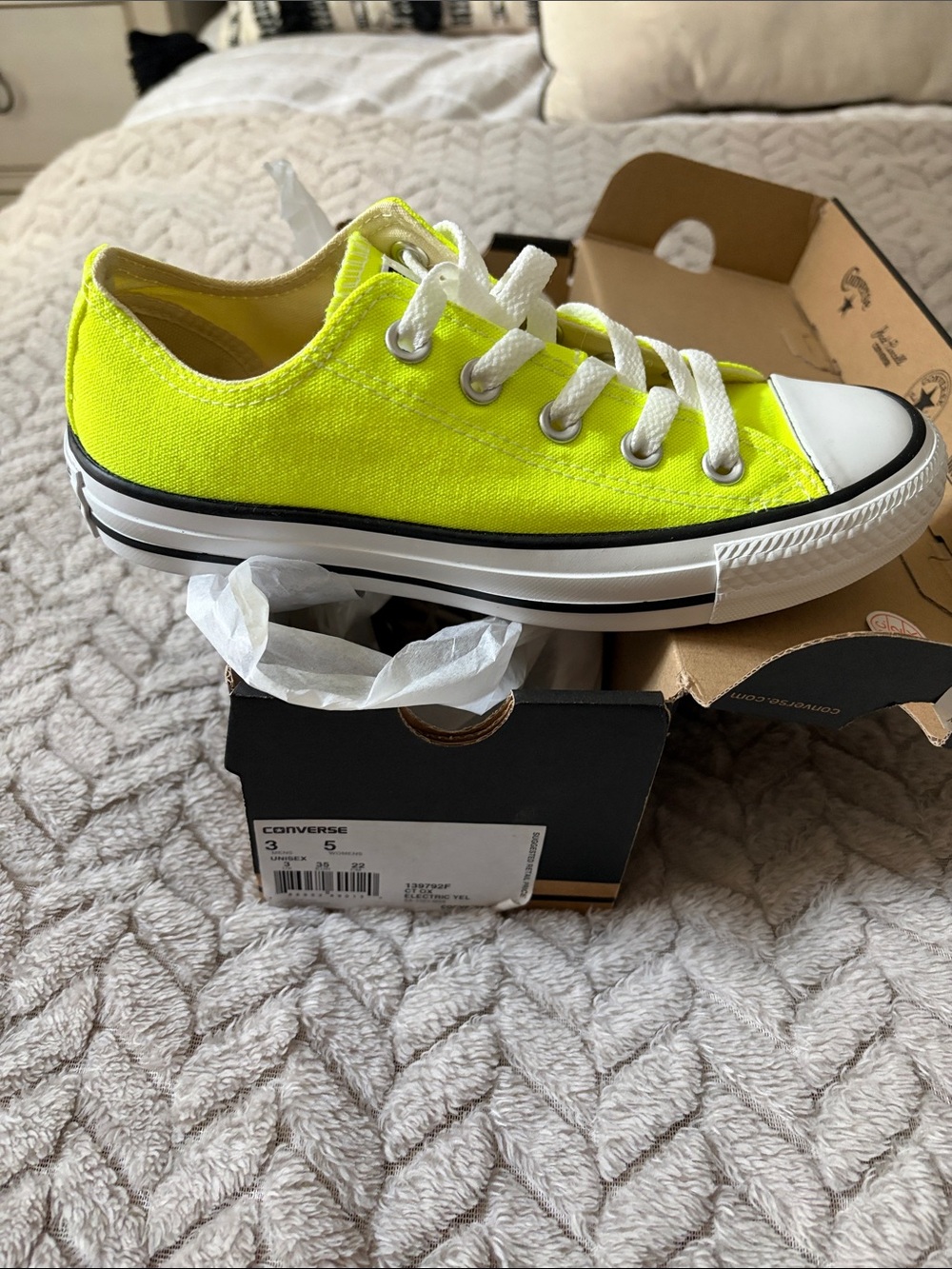 Converse Low Top Sneaker in Neon Yellow with White Accents